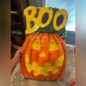 Vintage Halloween Pumpkin Boo Sign for yard